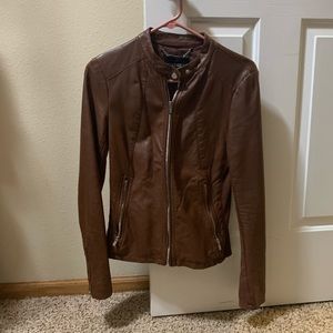 Express Brown Leather Jacket
